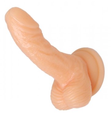 SILICONE CURVY 4 SUCTION CUP DILDO FLESH "