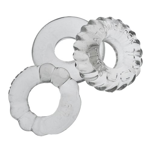 BONEMAKER 3PK COCKRING SET CLEAR (NET)