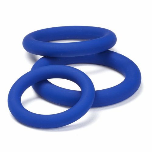 CLOUD 9 PRO SENSUAL SILICONE COCK RING 3 PACK BLUE