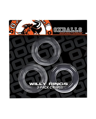 WILLY RINGS 3 PK COCKRINGS WHITE (NET)