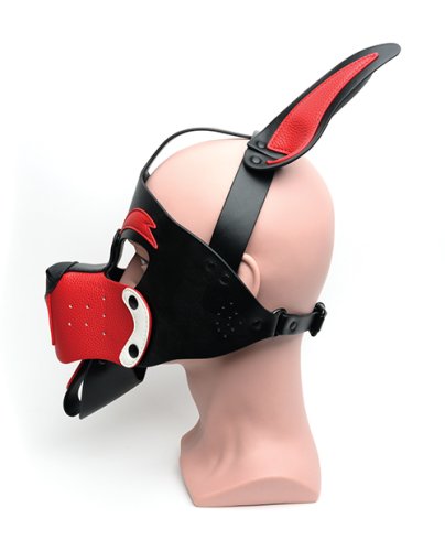 665 Playful Pup Hood - O/S Black/White/Red
