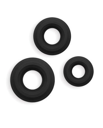 Renegade Fireman Cock Rings - Pack of 3 Black