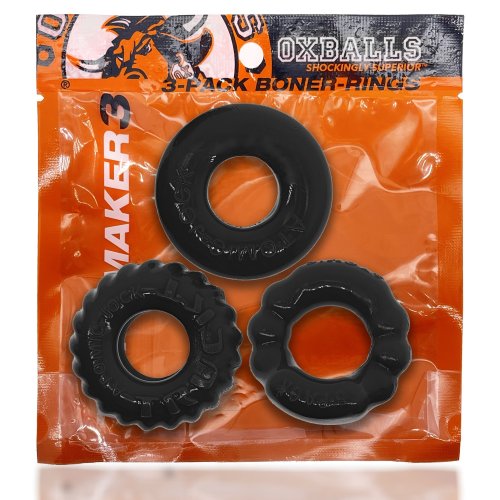 BONEMAKER 3-PACK C-RING BLACK (NET)