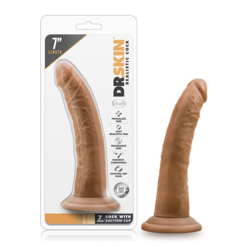 DR SKIN 7 COCK W SUCTION CUP MOCHA \"