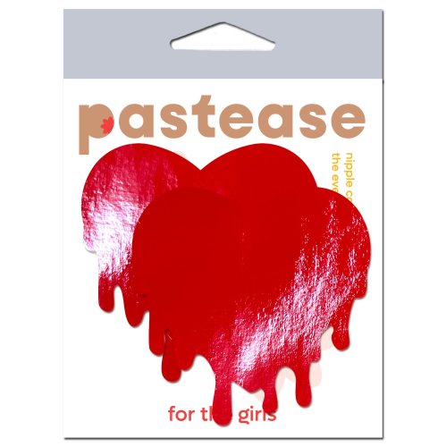 PASTEASE FAUX LATEX RED MELTY HEARTS