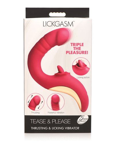 Lickgasm Tease & Please Thrusting & Licking Vibrator - Pink