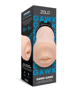 ZOLO Gawk Gawk Deep Throat Vibrating Masturbator - Ivory