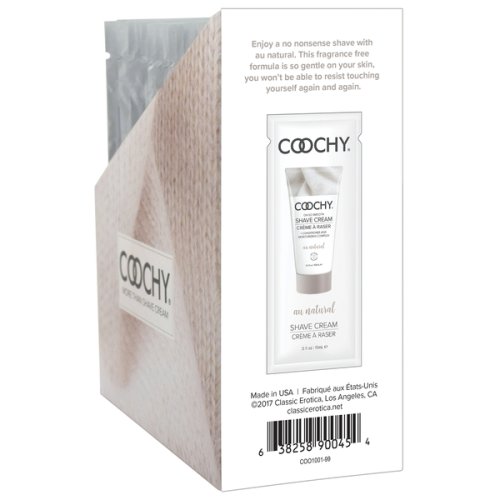 COOCHY SHAVE CREAM AU NATURAL FOIL 15ML 24PC DISPLAY