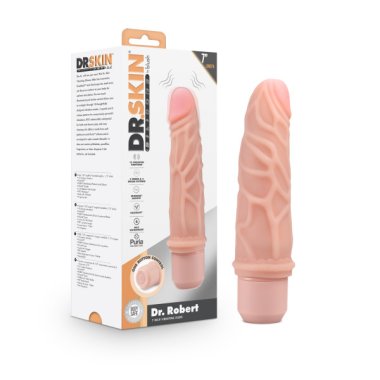 DR. SKIN SILICONE DR. ROBERT 7 IN VIBRATING DILDO BEIGE