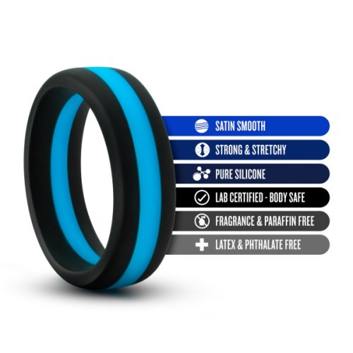 PERFORMANCE SILICONE GO PRO COCK RING BLACK/BLUE/BLACK