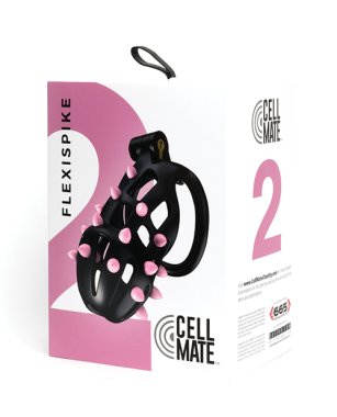 Sport Fucker Cellmate FlexiSpike Chastity Cage - Size 2 Black/Pink
