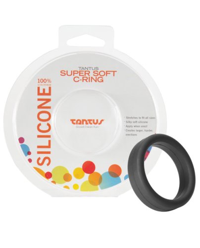 Tantus 1.5\" Supersoft C Ring - Onyx