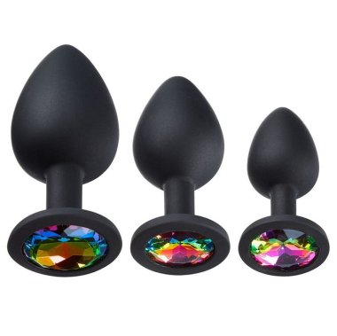 CLOUD 9 GEMS BLACK SILICONE ANAL PLUG KIT