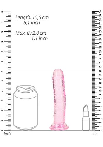 REALROCK STRAIGHT REALISTIC 6 IN DILDO PINK