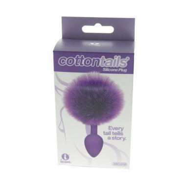 THE 9'S COTTONTAILS SILICONE BUNNY TAIL BUTT PLUG PURPLE