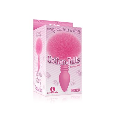 THE 9S COTTONTAILS BUNNY TAIL BUTT PLUG RIBBED PINK