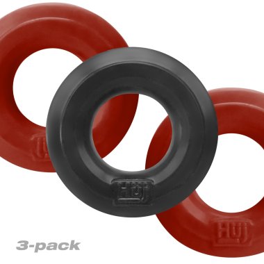 HUNKYJUNK HUJ C-RING 3PK CHERRY & TAR ICE (NET)