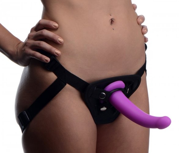 STRAP U NAVIGATOR SILICONE G SPOT DILDO W/ HARNESS