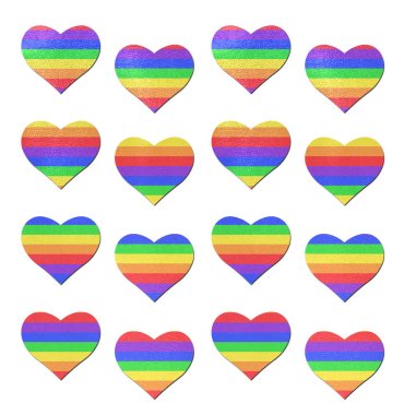Body Minis: 16 Mini Rainbow Hearts *