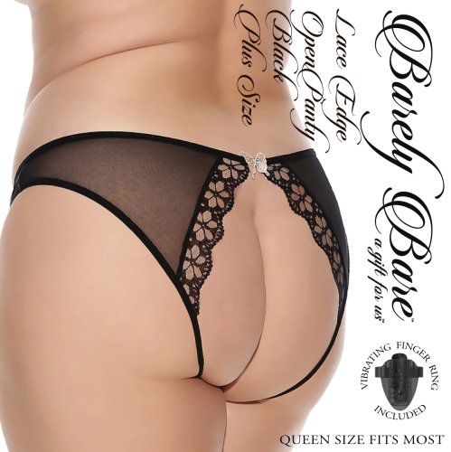 BARELY BARE LACE EDGE OPEN BACK PANTY Q/S
