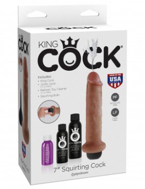 KING COCK 7 IN SQUIRTING COCK TAN