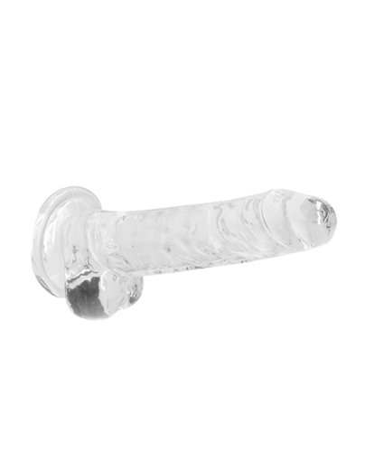 Shots RealRock Realistic Crystal Clear 7\" Dildo w/Balls - Transparent Clear