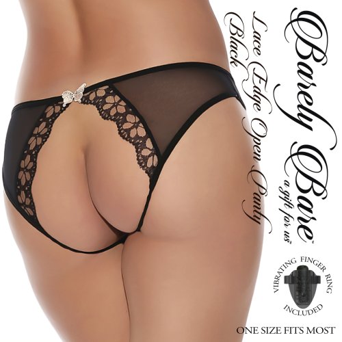 BARELY BARE LACE EDGE OPEN BACK PANTY O/S