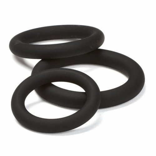 CLOUD 9 PRO SENSUAL SILICONE COCK RING 3 PACK BLACK