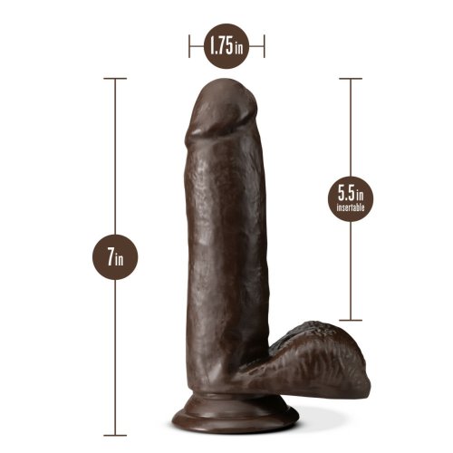 DR SKIN PLUS 7IN POSEABLE GIRTHY DILDO CHOCOLATE