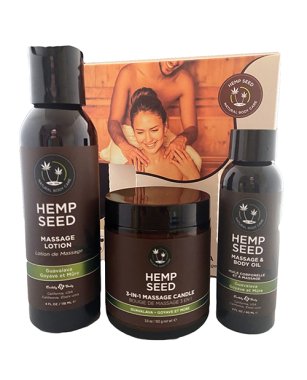 Earthly Body Hemp Seed Massage in a Box - Asst. Guavalava