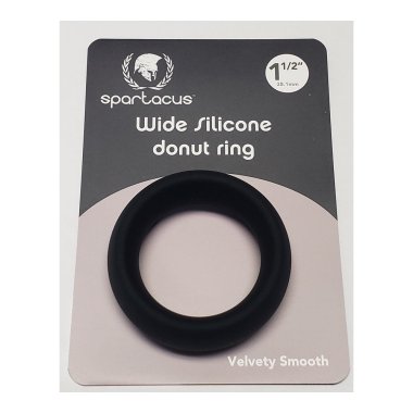 Wide Silicone Donut Ring - Black 1.5"