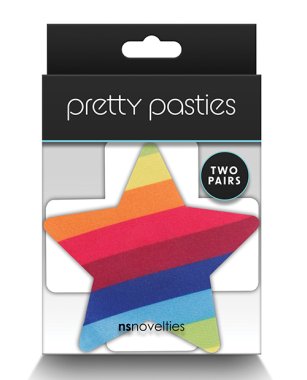 Pretty Pasties Pride Cross & Star Rainbow - 2 Pair