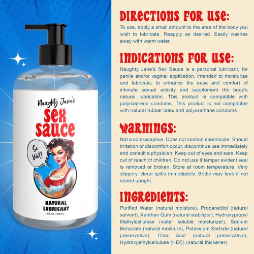 Naughty Janes SexSauce Natural Lube 16oz