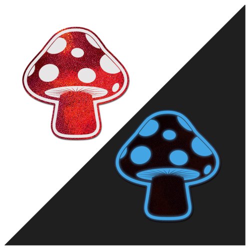 Glow-in-the-Dark Shroom Pasties - Red/Wh