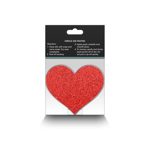 Pretty Pasties Hearts Red/Silver- 2 sets