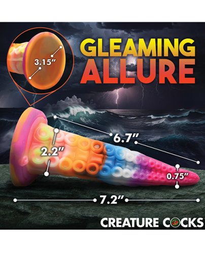 Creature Cocks Luminoctopus Glow-in-the-Dark Tentacle Dildo - Rainbow