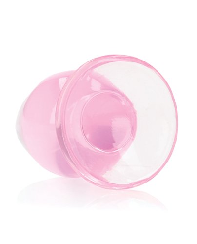 Shots RealRock Crystal Clear 3.5\" Anal Plug - Pink