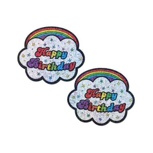 Rainbow \'Happy Birthday\' Cloud Pasties