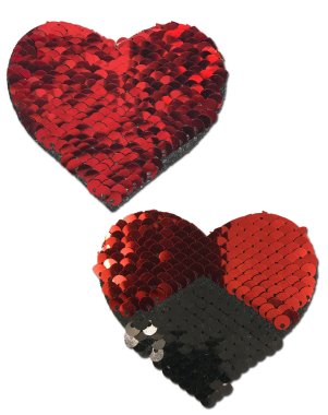 Colour Changing Sequin Heart - Red/Black