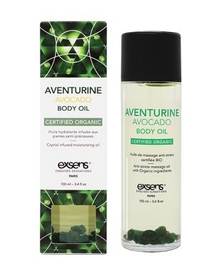 EXSENS of Paris Organic Body Oil w/Stones - Adventurine Avocado 100 ml