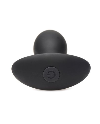 Curve Toys Rooster Rumbler Vibrating Silicone Anal Plug Medium - Black