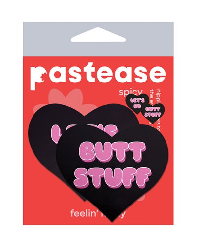 Pastease Premium Heart Let\'s Do Butt Stuff - Black/Pink O/S