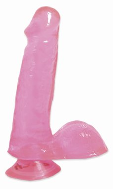 BASIX RUBBER WORKS 6IN DONG W/SUCTION CUP PINK