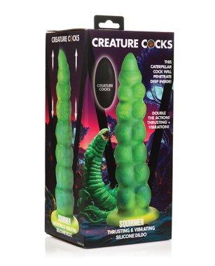 Creature Cocks Squirmer Thrusting & Vibrating Silicone Dildo w/Remote Control - Multi Color
