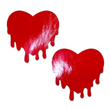 PASTEASE FAUX LATEX RED MELTY HEARTS