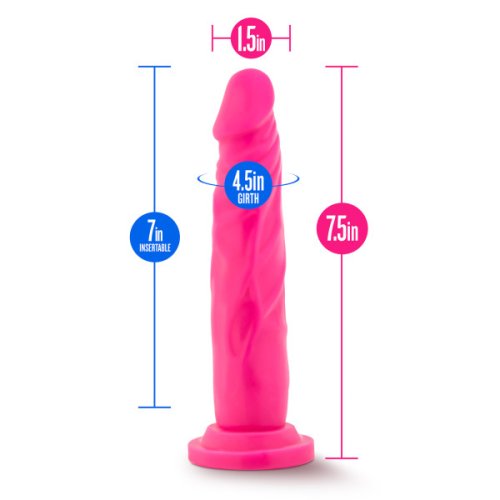 NEO 7.5 DUAL DENSITY COCK NEON PINK \"