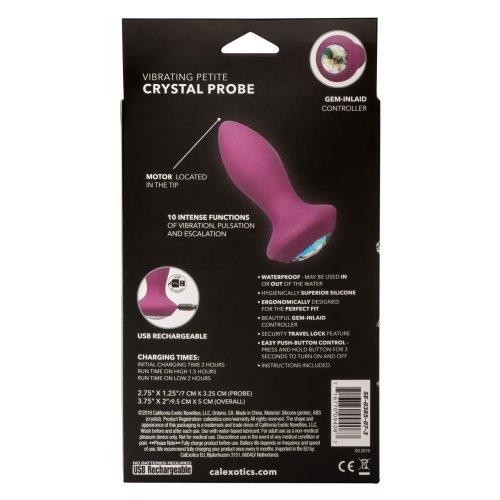 POWER GEM VIBRATING PETITE CRYSTAL PROBE- PURPLE