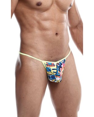 Male Basics Sinful Hipster Music T Thong G-String Blue Print SM