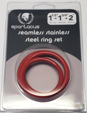 RED STAINLESS STEEL C-RING SET - 1.5 1.75" 2" "