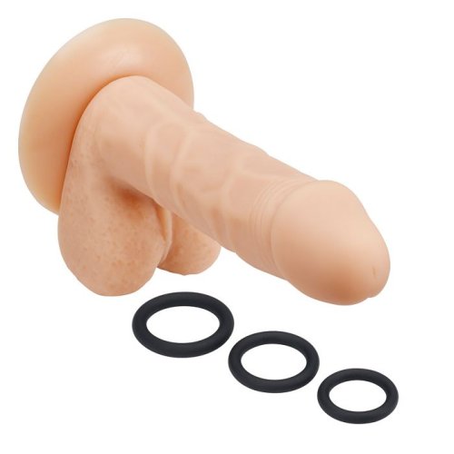 PRO SENSUAL PREMIUM SILICONE DONG W/ 3 C RINGS LIGHT 6 \"
